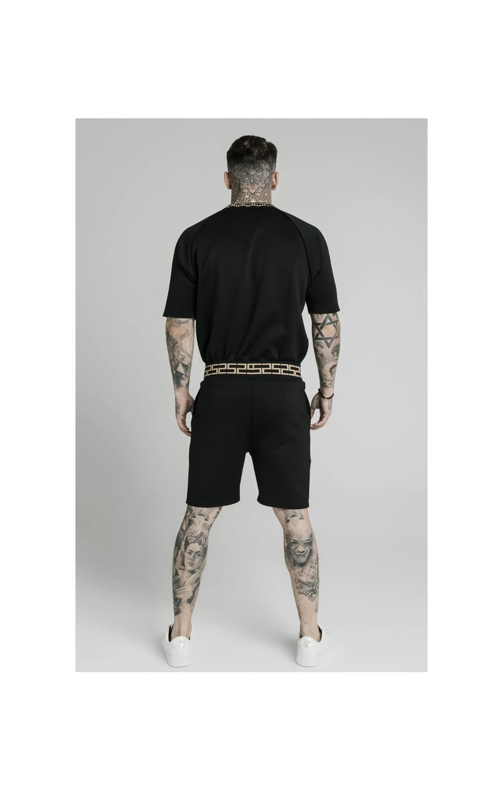SikSilk Chain Rib Relaxed Shorts - Black - Image 4