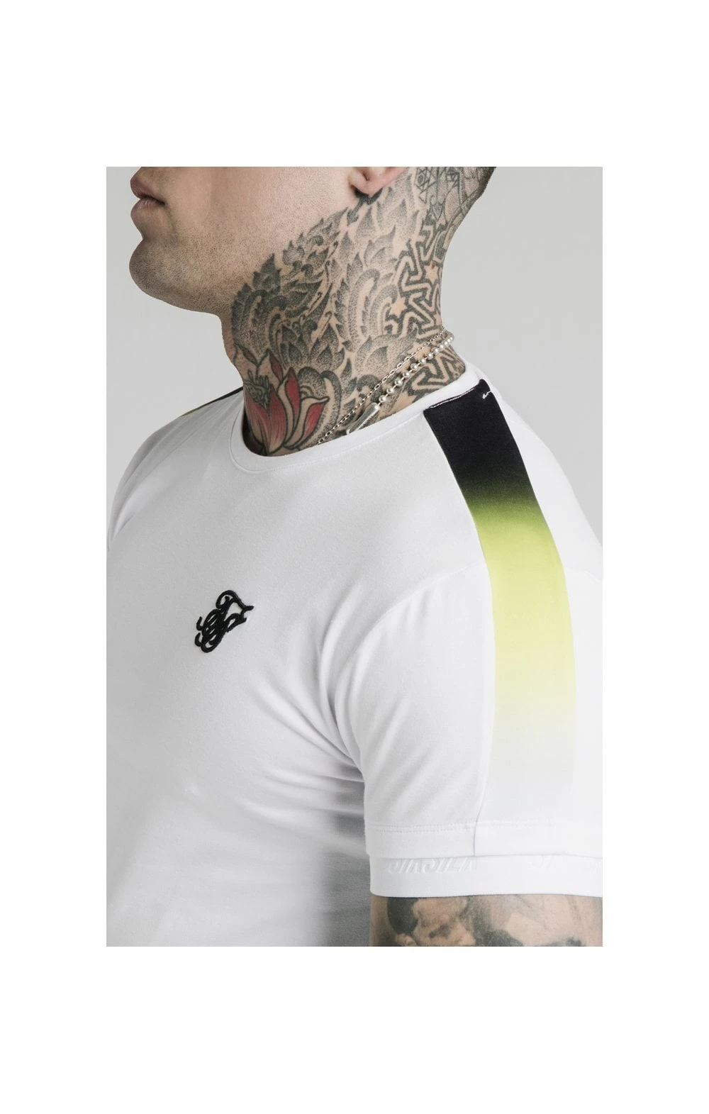SikSilk S/S Fade Panel Tech Tee - White - Image 3
