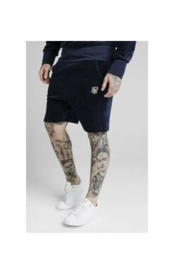 SikSilk Allure Corduroy Shorts - Navy