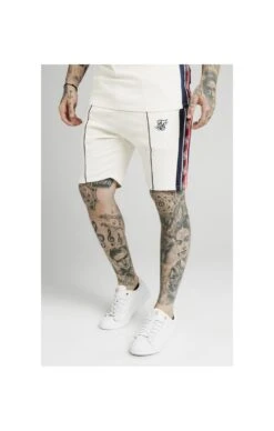SikSilk Retro Tape Relaxed Shorts - Off White