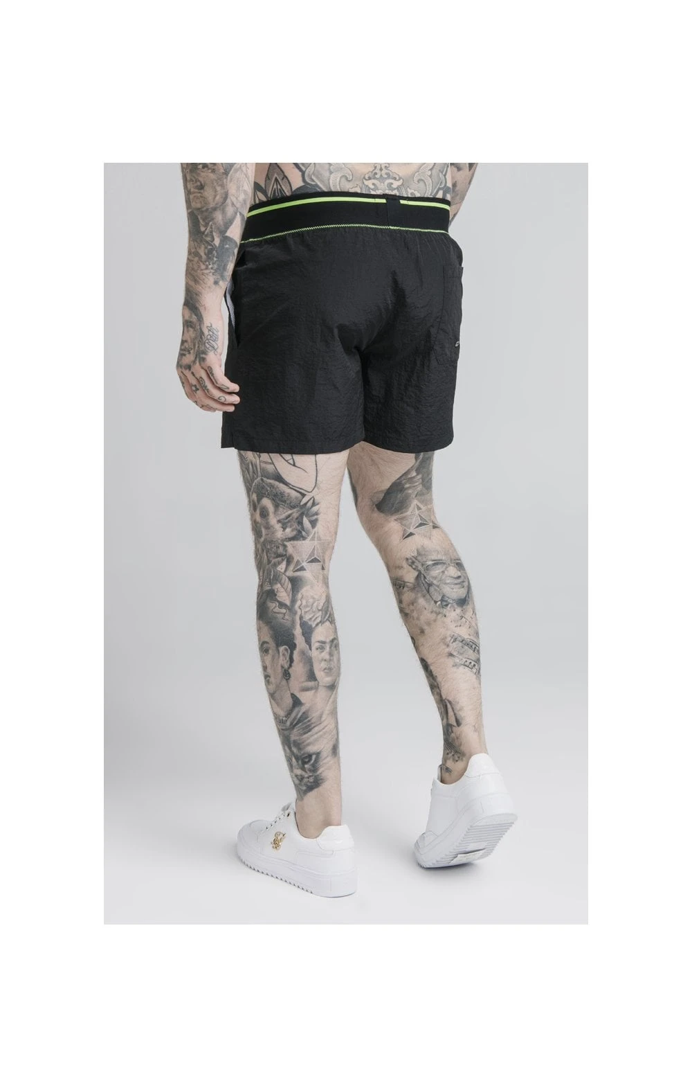 SikSilk Adapt Crushed Nylon Swim Shorts - Black - Image 2