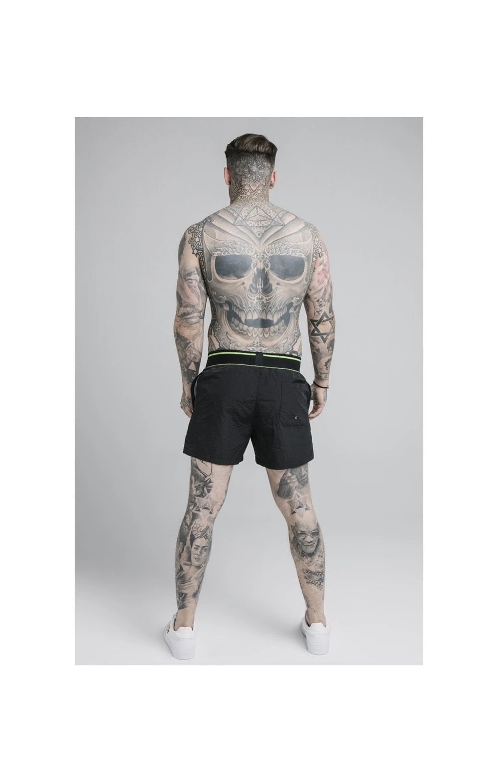 SikSilk Adapt Crushed Nylon Swim Shorts - Black - Image 4