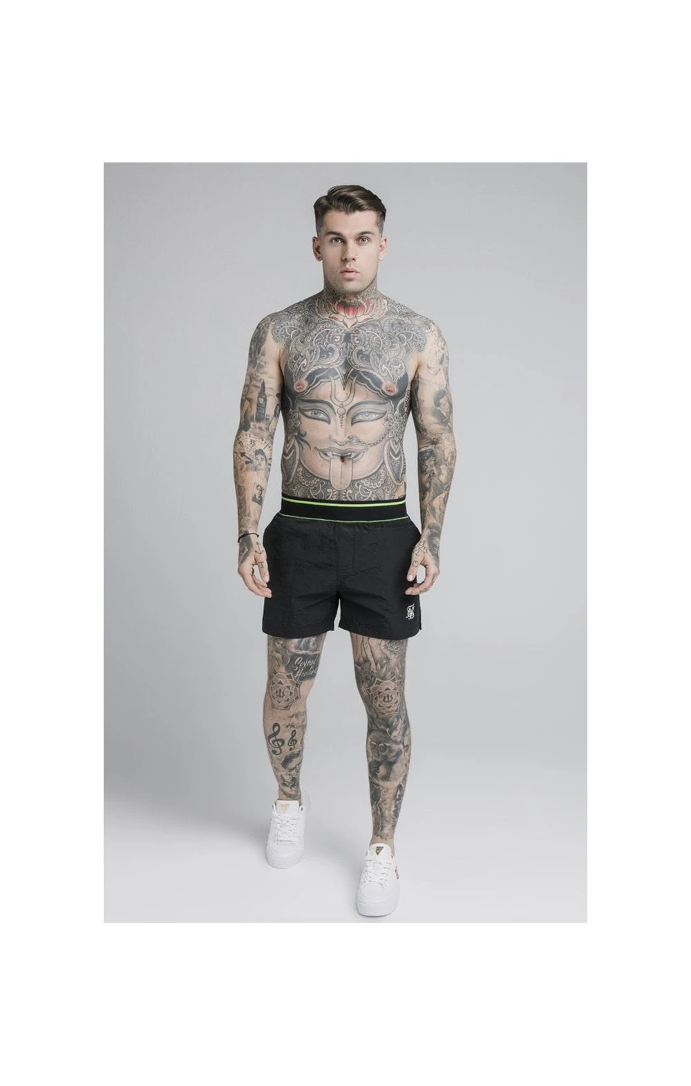 SikSilk Adapt Crushed Nylon Swim Shorts - Black - Image 5