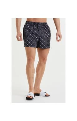 SikSilk Black Aop Swim Short