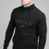 SikSilk Black Borg Quarter Zip Top