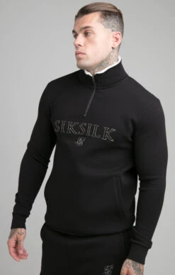 SikSilk Black Borg Quarter Zip Top