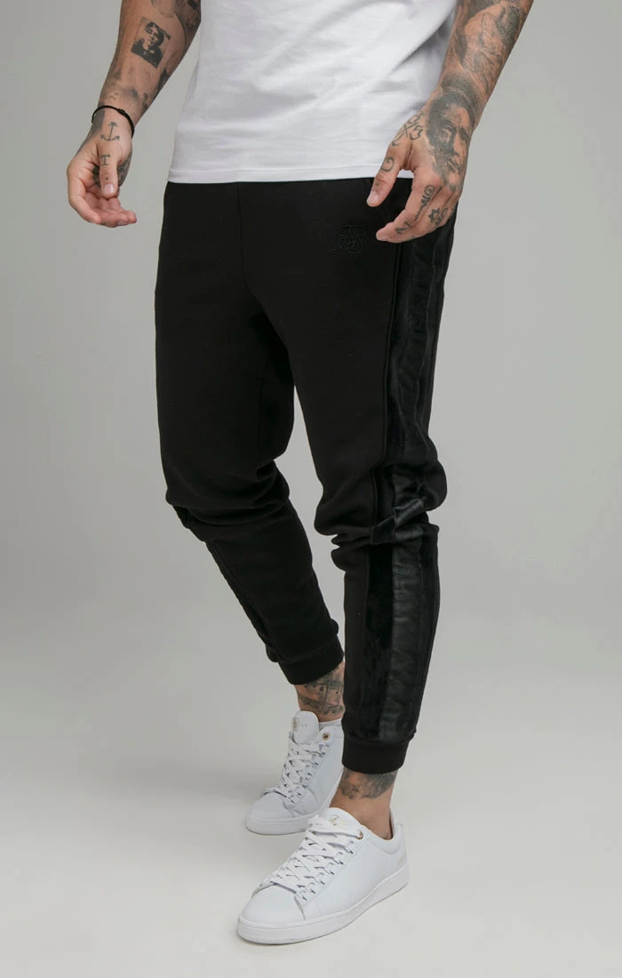 SikSilk Black Opulent Taped Cuffed Pant