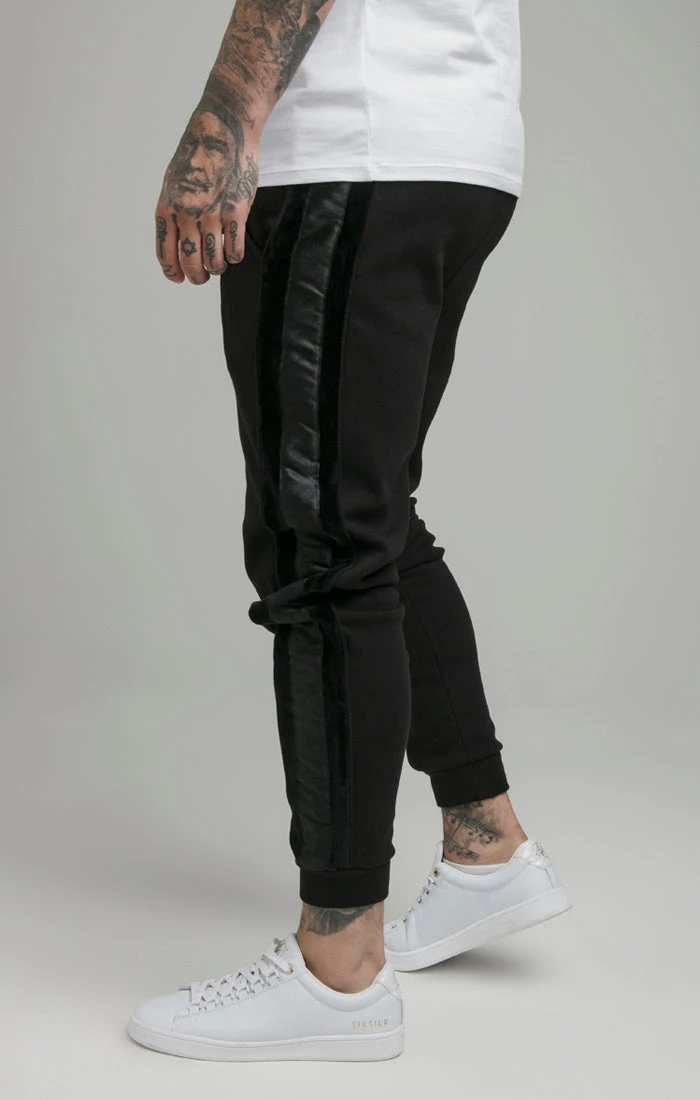 SikSilk Black Opulent Taped Cuffed Pant - Image 2