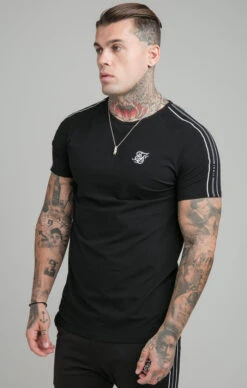 SikSilk Black Muscle Fit T-Shirt