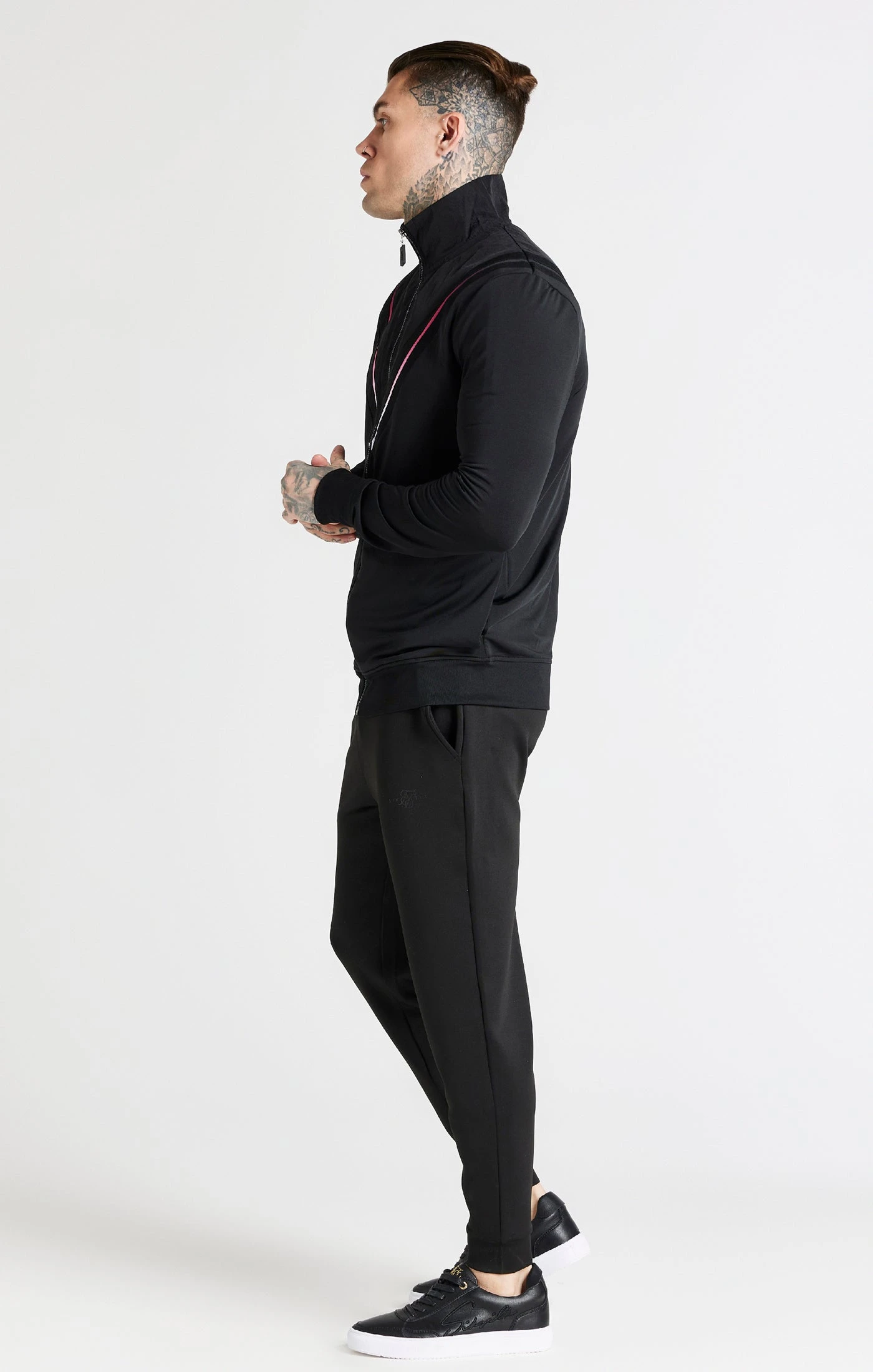 SikSilk Black Fade Quarter Zip Funnel - Image 4