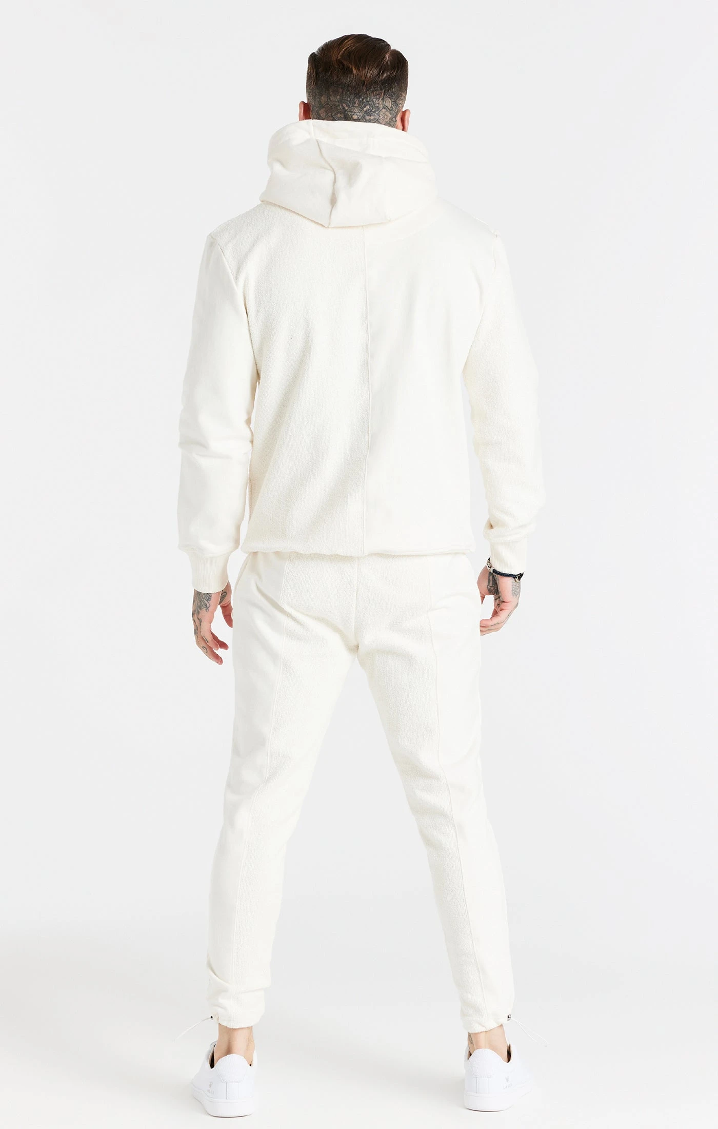 SikSilk Ecru Half And Half Overhead Hoodie - Image 5