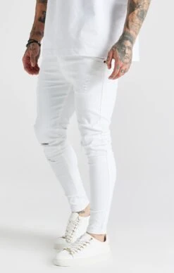 SikSilk White Essential Distressed Skinny Jean