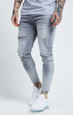 SikSilk Grey Essential Distressed Skinny Jean