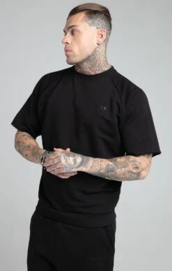 SikSilk Black Relaxed Crew Sweatshirt