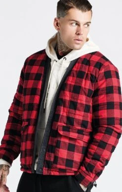 Steve Aoki X SikSilk Red Check Reversible Bomber