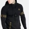 SikSilk Black Dynamic Zip Through Hoodie