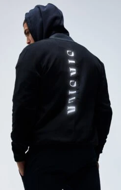 SikSilk Black Reflective Bomber Jacket