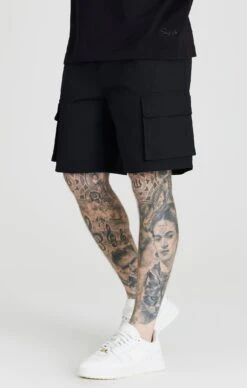 SikSilk Black Ripstop Cargo Short