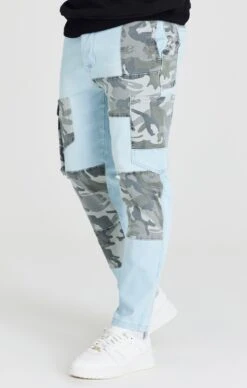 SikSilk Light Blue Camo Pocket Carrot Jean