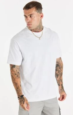 SikSilk White Relaxed Printed Chain T-Shirt