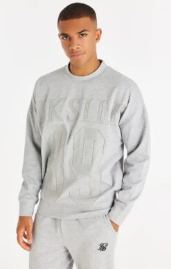 SikSilk Textured 89 Sweater - Grey Marl