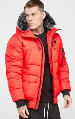 SikSilk Red Bomber Jacket
