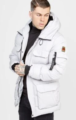 SikSilk Grey Parka Jacket