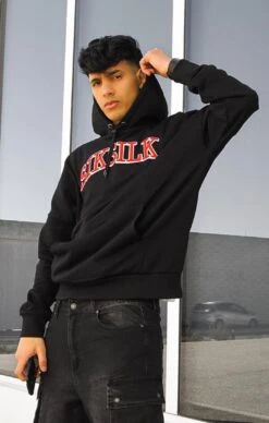 SikSilk Black Oversized Hoodie