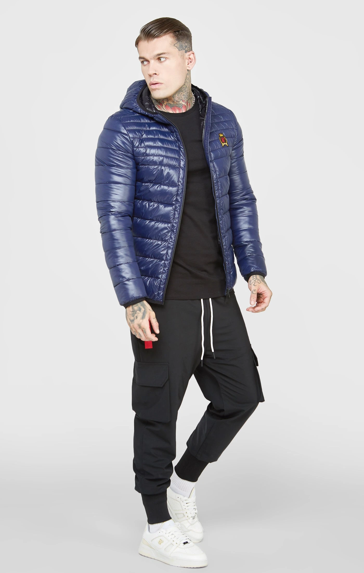 SikSilk Blue Packable Bubble Jacket - Image 4