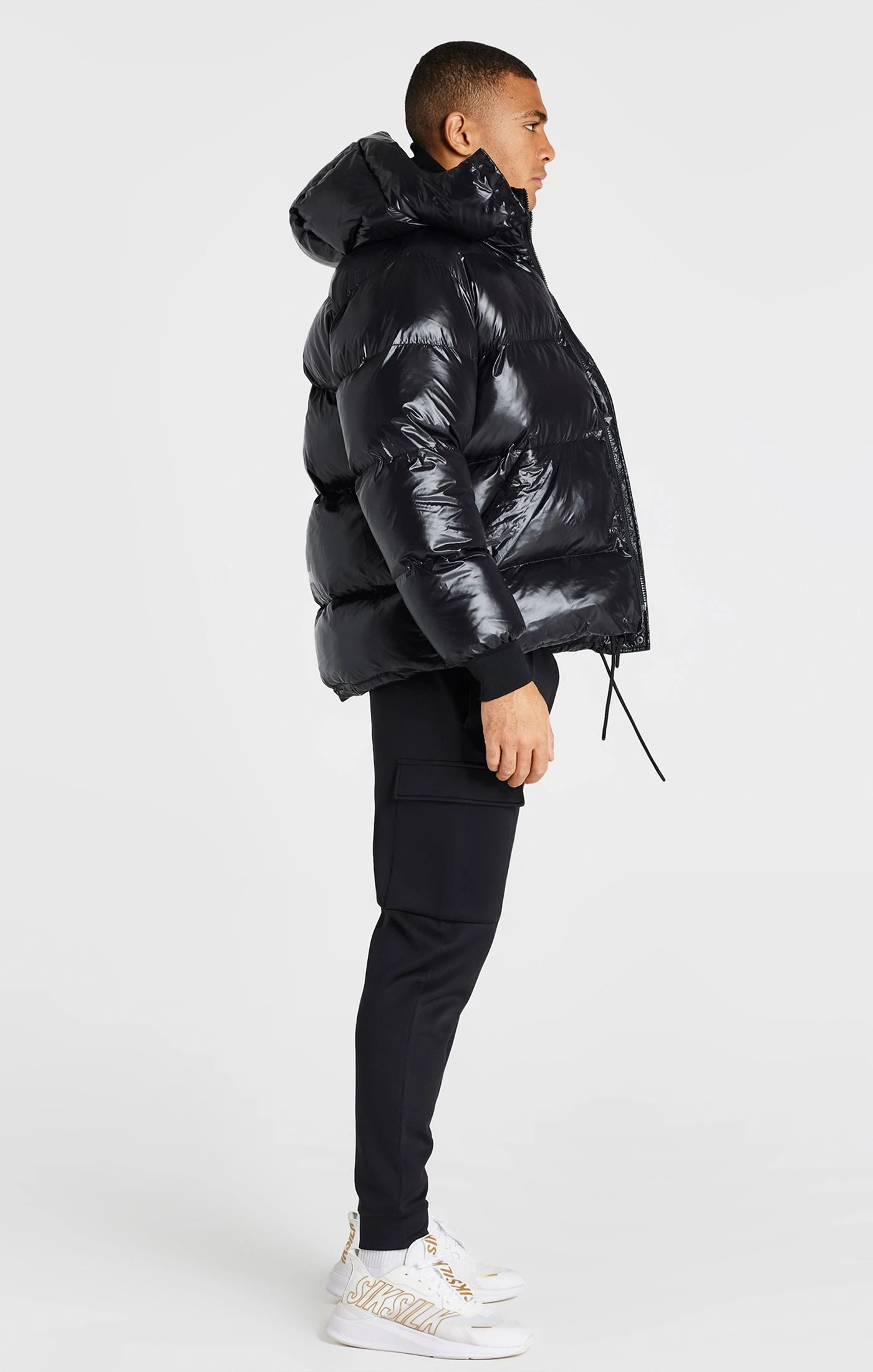 SikSilk Black Puffer Jacket - Image 5
