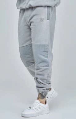 SikSilk Grey Polar Fleece Panelled Cuffed Jogger