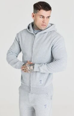 SikSilk Grey Foundation Zip Through Hoodie