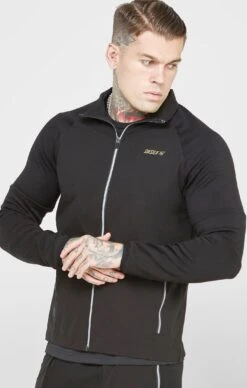 SikSilk Black Sports Zip-Thru