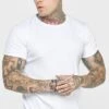 SikSilk White Rib Knit T-Shirt
