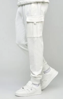 SikSilk Ecru Corduroy Cargo Joggers