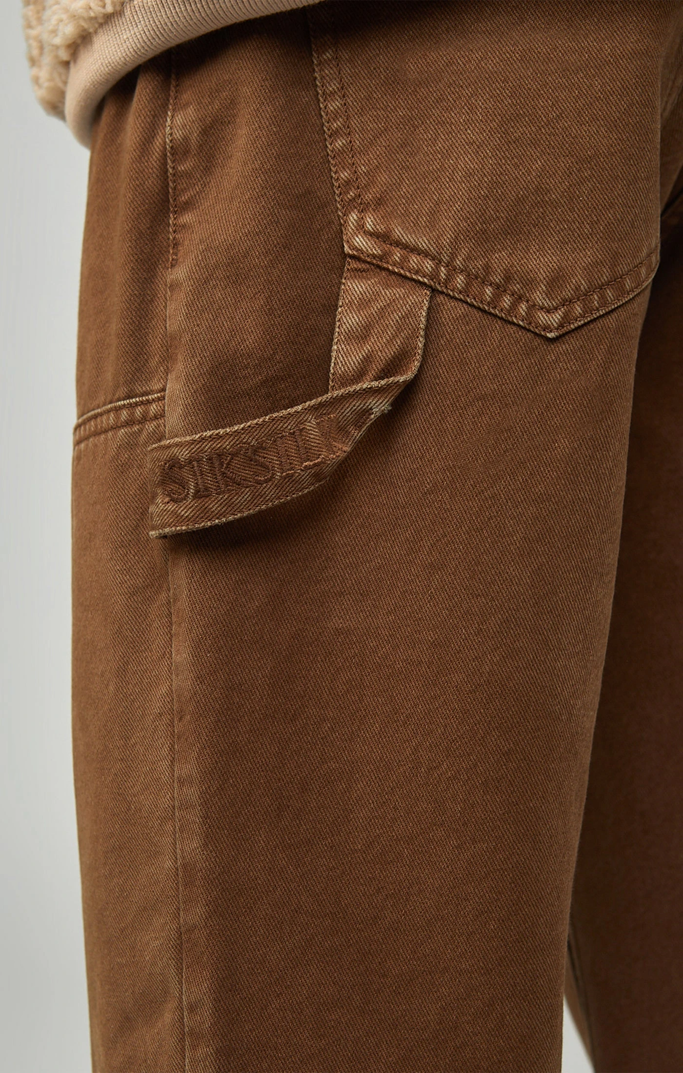 SikSilk Brown Straight Fit Carpenter Denim - Image 7