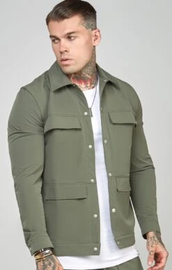 SikSilk Khaki Utility Overshirt