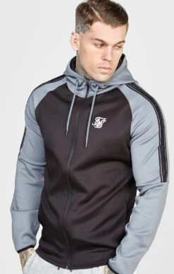 SikSilk Grey Taped Zip Thru Track Top
