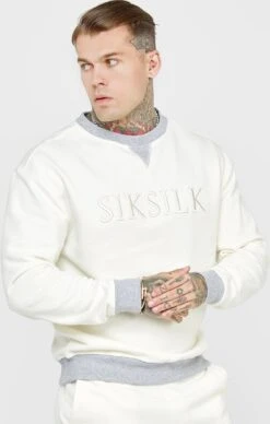 SikSilk Ecru Contrast Oversized Sweater