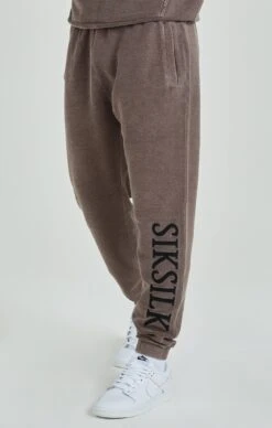 SikSilk Brown Heavyweight Loopback Relaxed Joggers