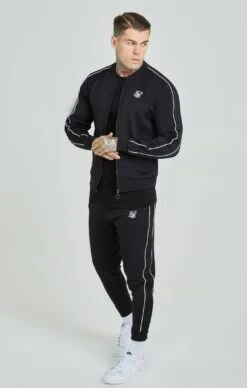 SikSilk Black Panelled Tracksuit