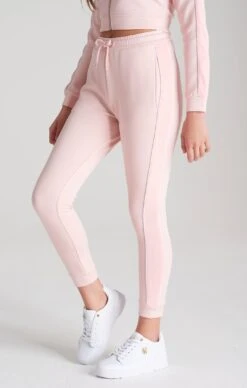 SikSilk Girls Pink Velour Taped Track Pant