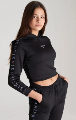 SikSilk Girls Black Taped Track Top