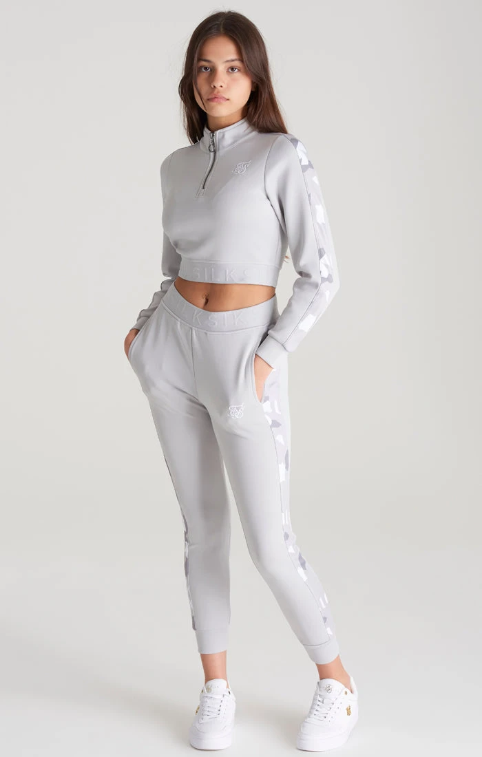SikSilk Girls Grey Camo Panelled Track Top - Image 5