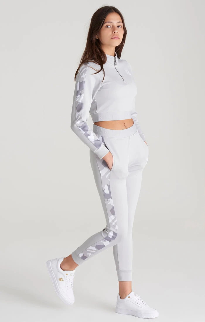 SikSilk Girls Grey Camo Panelled Track Top - Image 8