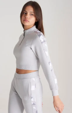 SikSilk Girls Grey Camo Panelled Track Top