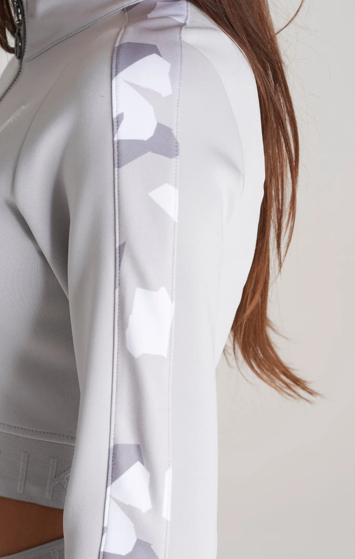 SikSilk Girls Grey Camo Panelled Track Top - Image 4