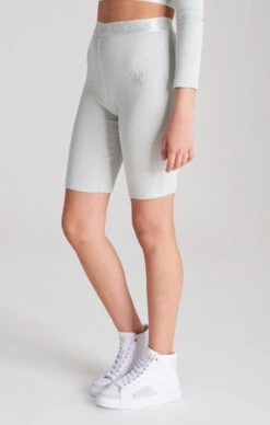 SikSilk Girls Grey Ribbed Taped Cycle Short