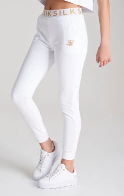 SikSilk Girls White Taped Jogger