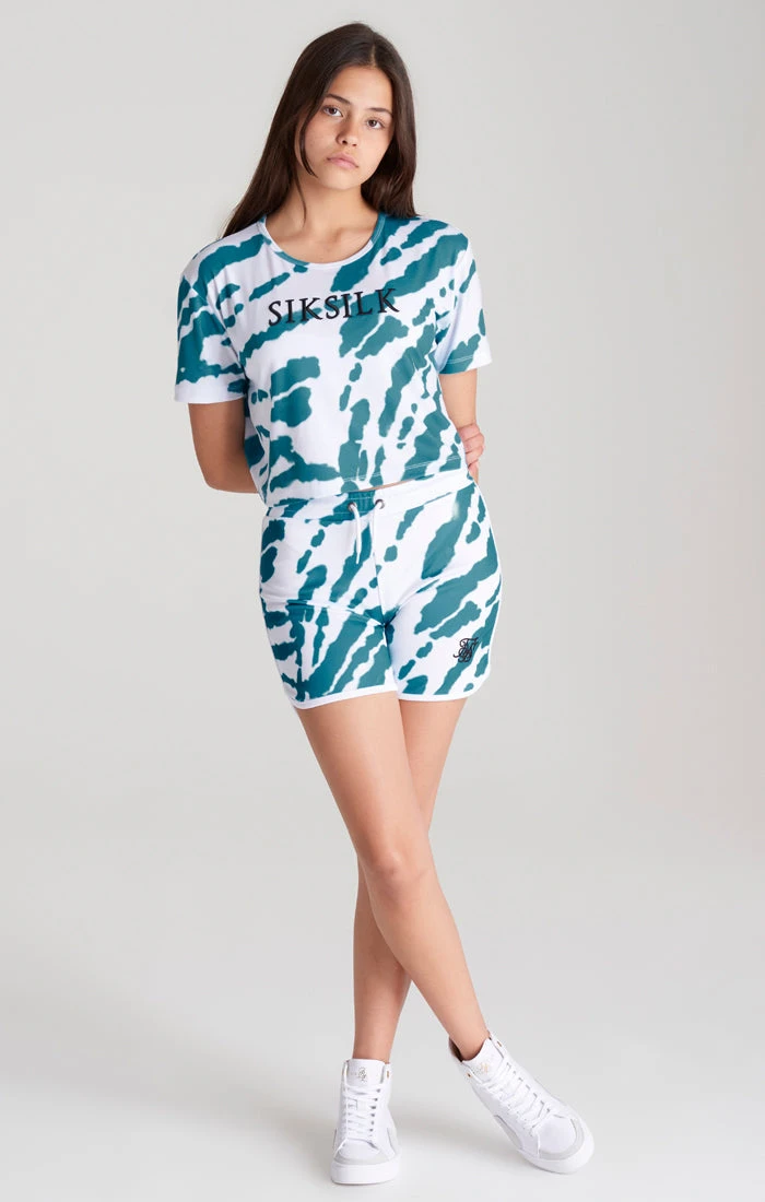 SikSilk Girls White Tie Dye Cropped T-Shirt - Image 4